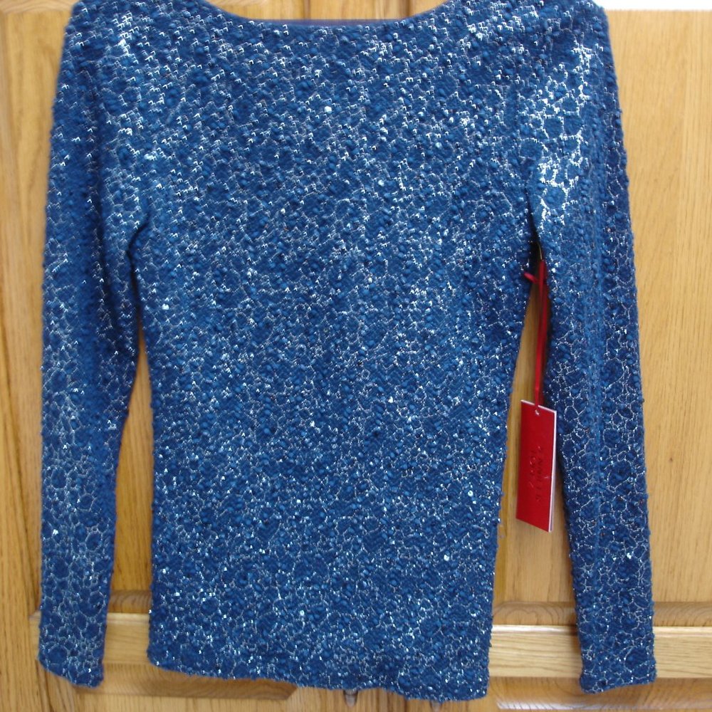 NEW WOMEN'S JENNIFER LOPEZ TEXTURED KNIT SWEATER/BLOUSE XS